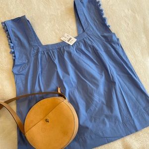 NWT J.Crew top with poms, size 4 🎉